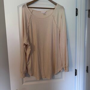 LC Lauren Conrad Cream Long Sleeve Top